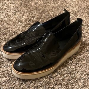 Vince Platform Patent Leather Shoes Black Size 8.5